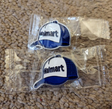 Lotof 2 Walmart Employee Hat Shaped Pin Customer Service Lapel Blue White NEW picture