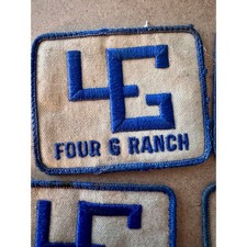 Vintage Four G Ranch Embroidered Uniform Patch Blue White 3.5 x 2.5 picture