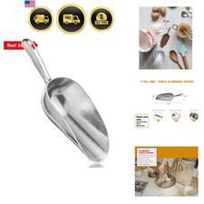 Ice Scoop Aluminum Multi-Purpose Small Handheld Food Scoop 5 Oz picture