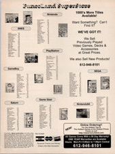 FuncoLand SuperStore Vintage 1990s Video Game Catalog Advertisement Print picture