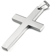 925 Sterling Silver Simple Cross Necklace for Men- Cross Pendant Jewelry picture