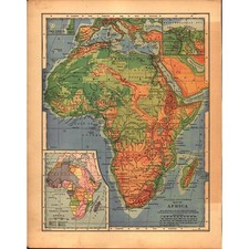 Political and Physical Map of Africa 1901 Map V14-1 picture