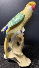 Vintage Chinese Hand Painted Porcelain Parakeet Budgie Figurine 7