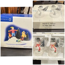Vintage Dept 56 Original Snow Village Fun In The Snow & A Tree For Me picture