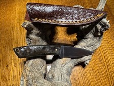 Sweet EDC  belt  knife High Carbon Steel w/Rams Horn handles picture