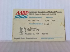 Vintage 1990's AARP Membership Card Plastic picture