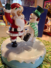 Vintage Gemmy Industries Animated Musical Santa & Snowman Display (2003) picture