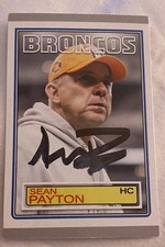 FORMER DENVER BRONCOS HEAD COACH SEAN PAYTON SIGNED CUSTOM CARD picture
