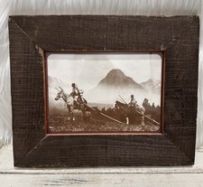 ROLAND W. REED Waiting For The Hunters Blackfoot Indians Photo–Barnwood 8.5x10.5 picture