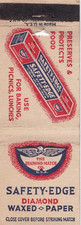 Safety-Edge Diamond Waxed Paper Matchbook 1950's picture
