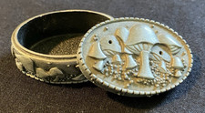 JJ Jonette Pewter Mushroom Trinket Pill Box picture