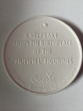 1980 Goebel 4 inch Round White Bisque Disc Keepsake picture