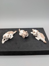 Vintage Lomonosov LFZ Porcelain Dog Figurines Set of 3 Soviet Miniature Dogs picture