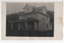 Large Home with Porch & Barn, North End Fall River MA 1908 RPPC Postcard picture