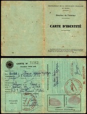 Judaica Morocco Old Identity Card of Jewish Person Rabat 1954 France Protectorat picture