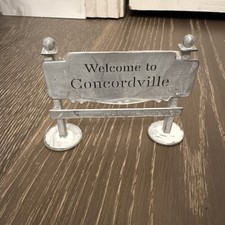 Anthropologie Terrain Village Christmas Welcome To Concordville Sign Zinc Metal picture