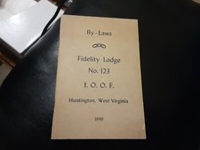 By-Laws 1949 Fidelity Lodge No 123 I.O.O.F. Odd Fellows Huntington West Virginia picture
