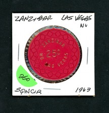 Vintage $.25 Zanzibar  Las Vegas, Nevada Casino Chip picture