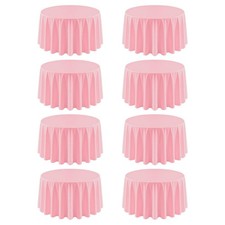 8 Pack Pink Round Tablecloth 120 Inch for 48