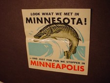 vintage Minneapolis MINNESOTA GATEWAY TOURIST SOUVENIR STATE TRAVEL DECAL picture
