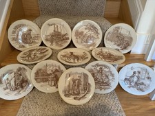 Set of 12 Vintage 1977 Franklin Porcelain Mark Twain Plate Collection (Complete) picture