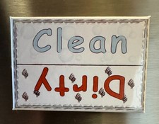 Clean / Dirty Dishwasher Magnet | 3 x 2 1/8in | NEW-BETTER, STRONGER DESIGN picture