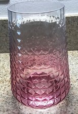 PINK GLASS VASE WITH SQUARE PYRAMID PATTERN - VASE 9