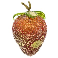 GlassOfVenice Murano Glass Strawberry Hanging Figurine picture
