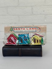Vintage Santa Land Christmas Decoration Putz Houses Set of 3 – Made in Japan picture