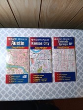 VTG Rand McNally Easy Finder Street Map Index Easy Fold Laminated KC Austin Col picture