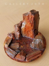 COOL MID CENTURY MODERN PETRIFIED WOOD SCULPTURE VTG 50S ORIG. ARIZ ROCK ART picture