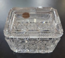 MCM Bohemian Crystal CIGARETTE BOX & ASHTRAY LID Czech picture