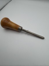 Vintage Brad Nail Pusher Driver Tool Wooden Round Handle picture