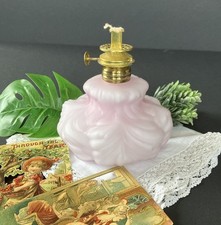 Lovely Fenton LG Wright Satin Light Pink Puffy Miniature Lamp, *Missing Top* picture