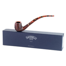 Savinelli Clark's Favorite Rusticated, Long Handmade Briar Tobacco Pipe, 6mm picture
