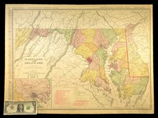 1911 Antique Maryland Railroad Map of Delaware ORIGINAL Atlas Map DATED picture