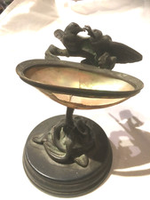 Antique Bronze Birds On Nest Bon-Bon Shell Dish picture