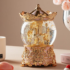 Carousel Music Box Princess Unicorn Musical Snow Globe for Girls and Women Baby picture