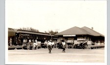 RAILROAD DEPOT fergus falls, mn c1910 postcard minnesota real photo rppc train picture