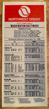 Northwest Orient Airlines 1985 Washington DC/Baltimore airline timetable picture