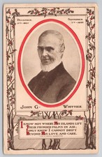 John Greenleaf Whittier Memorial Postcard 1910 - American Poets Series picture