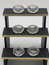 Vintage Set of 6 Cut Crystal Open Salt Cellars Tableware picture