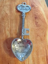 GANZ metal Teaspoon Love A Spoon Of Sharing Ornate Key Pendant picture