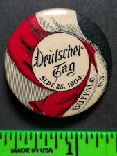 Vintage 1904 German Day Buffalo New York Pinback Pin picture