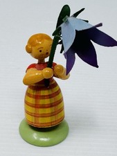 Vintage Erzgebirge Straco / Weha Wooden Old Flower Girl Flower Child 3
