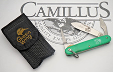 Vintage CAMILLUS USA Made GREEN WING Scout Utility Knife - Smooth Green - Etched picture