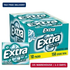 EXTRA Gum Polar Ice, Sugarfree Mint Chewing Gum Bulk Pack, 15 Ct, 10 Pack picture