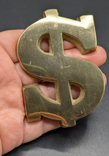 Vintage Brass Dollar Sign Paperweight picture