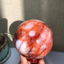 69mm Natural Red gum flower Crystal gemstone sphere ball Specimen 497g A3099 picture