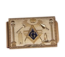 Golden Masonic Money Clip picture